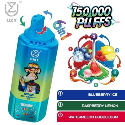 UZY 6-in-1 150K elektronisk engångscigarett|150 000 puffar, sex smakväxling, ...