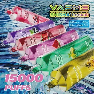 Vapme Shisha Hookah 15000: En fusion av lätt vattenpipaupplevelse och uppladd...