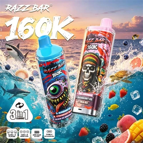 Razz Bar 160K Puff: Kombinera flera smaker, lång batteritid och smarta funkti...