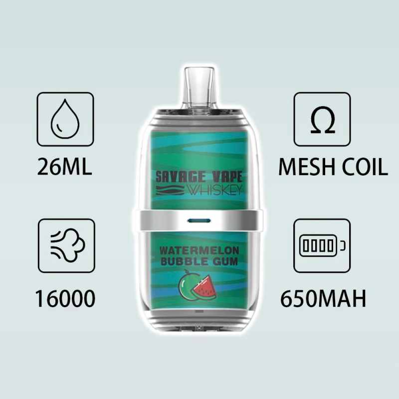 Newest-Disposable-Vape-Pen-Savage-Whiskey-16000-Puffs-Flex-16000-Puff-Vape-Bang-Variety-of-Flavors-Electronic-Cigarette-Puff-Bar-E-Hookah-ChargerSAVAGE WHISKEY 16000